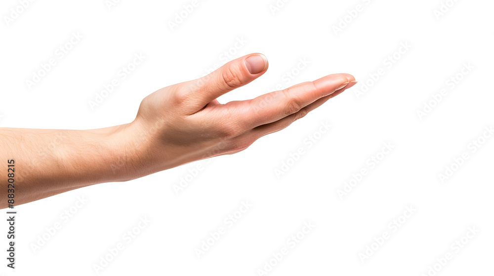 Hand palm stretching out, offering, showing gesture, isolated on white background, transparent png Hand palm stretching out, offering, showing gesture, isolated on white background, transparent png