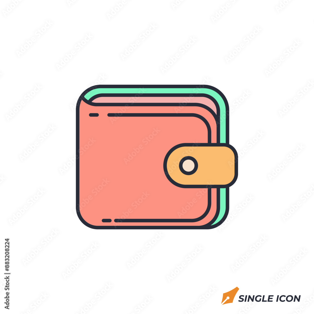 Wallet icon vector illustration. Wallet symbol isolated on white background. Wallet icon vector illustration. Wallet symbol isolated on white background.