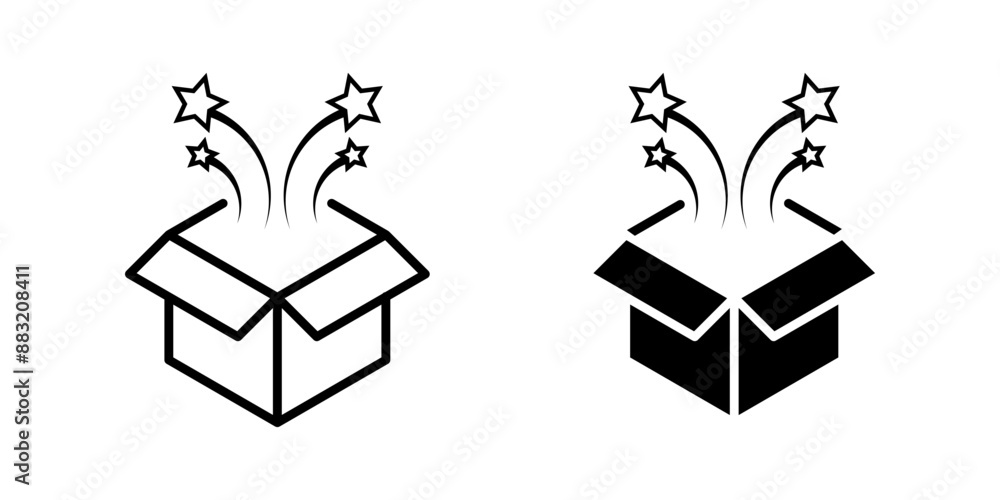 Fototapeta premium Magic box set User Icon Symbol isolated white background. vector illustration. color editable.