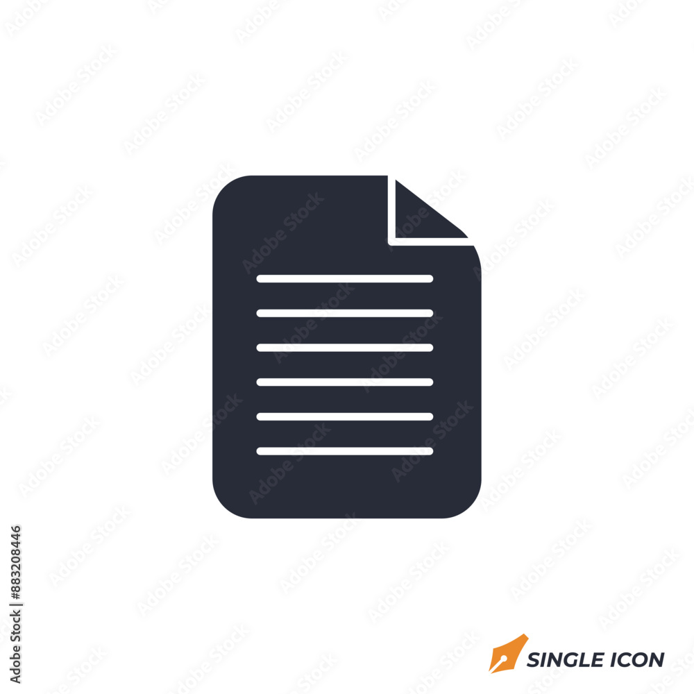 Document icon vector illustration. Document symbol isolated on white background. Document icon vector illustration. Document symbol isolated on white background.