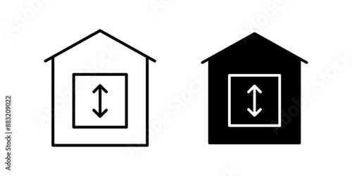 Minimum ceiling heights linear Icon set. Symbol isolated white background. vector illustration. color editable.