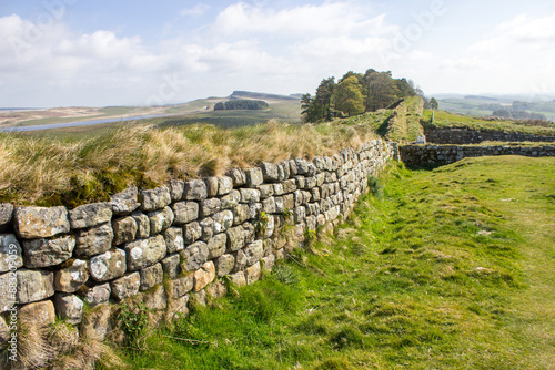 Fototapeta The remains of Hadrian's wall, the impressive Roman Defence in Northern England