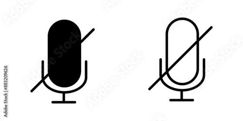 Muted set Icon Symbol isolated white background. vector illustration. color editable.