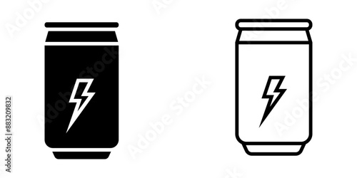 energy drink 2 set Icon Symbol isolated white background. vector illustration. color editable.