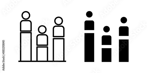 People poll  Icon. Symbol isolated white background. vector illustration. color editable.d white background. vector illustration. color editable.