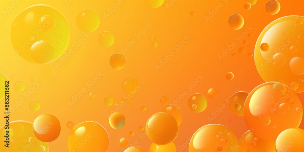 An abstract image featuring orange and yellow gradient background with various sized translucent bubbles. An abstract image featuring orange and yellow gradient background with various sized translucent bubbles.