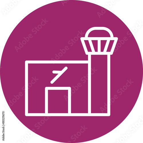 Airport Vector Line White Circles Multicolors