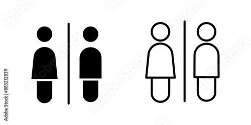 Restroom  set Icon Symbol isolated white background. vector illustration. color editable.
