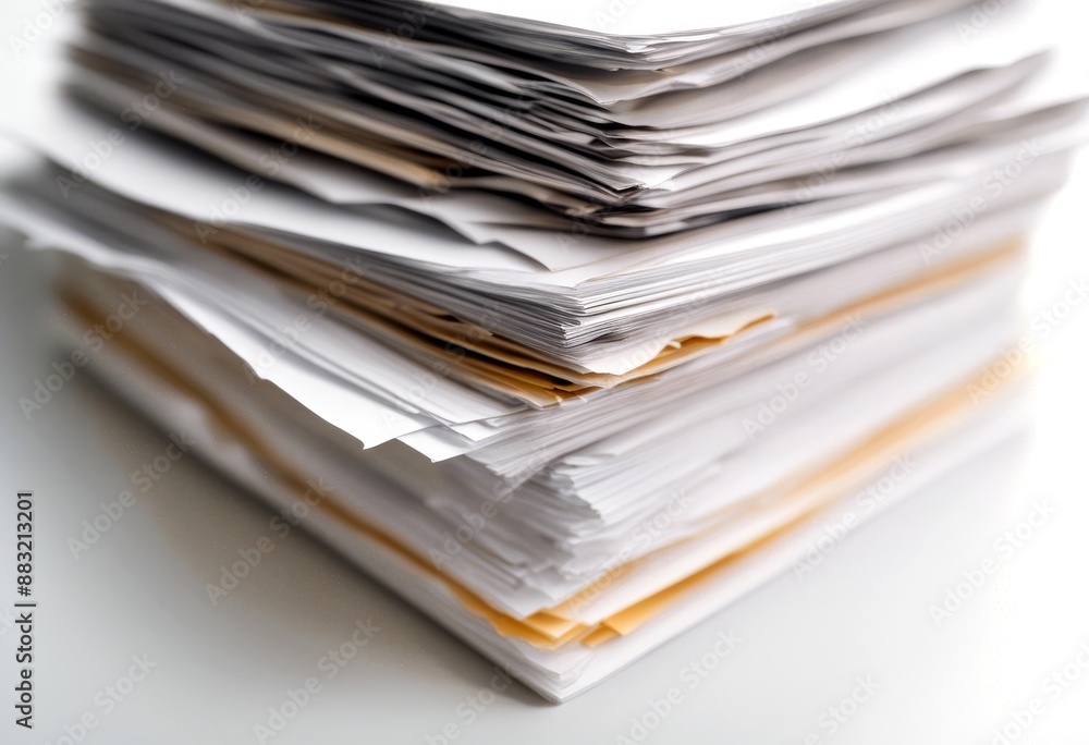 background white stack olated papers isolated paper object nobody view high heap business background white stack olated papers isolated paper object nobody view high heap business
