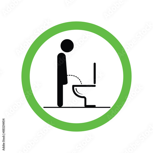Set of toilet restriction  icon collection. Man pee, for do not piss sign. Vector illustration.
