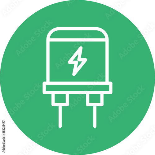 Capacitor Vector Line White Circles Multicolors