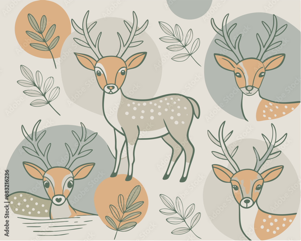Naklejka premium cute deer v4