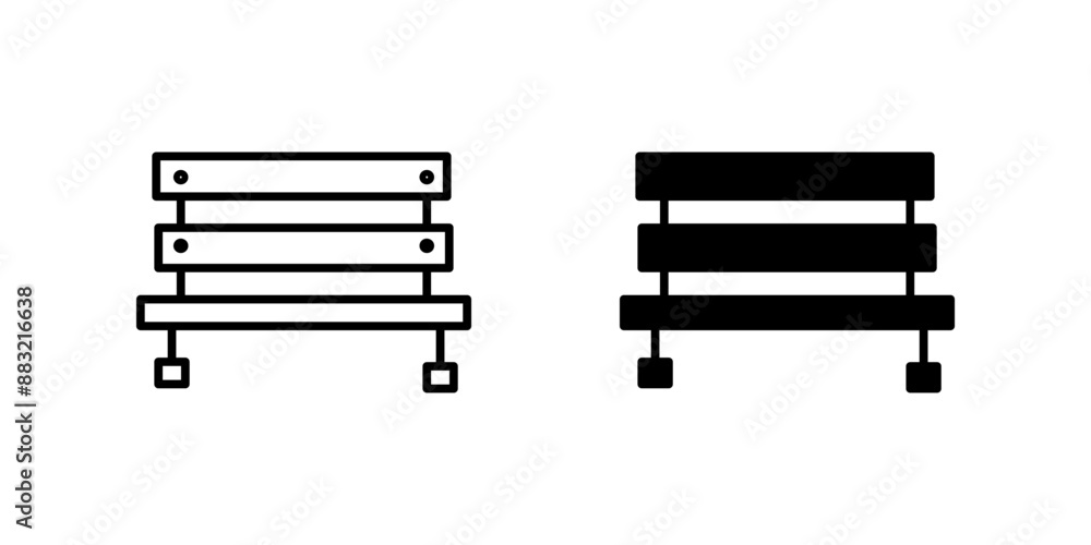 Street Bench set User Icon Symbol isolated white background. vector illustration. color editable. Street Bench set User Icon Symbol isolated white background. vector illustration. color editable.