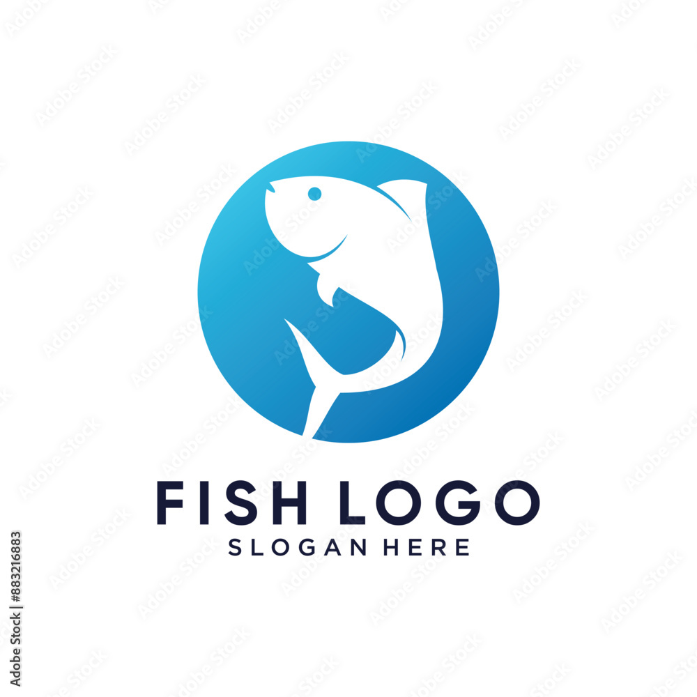 Fish logo design icon vector illustration with creative concept Fish logo design icon vector illustration with creative concept