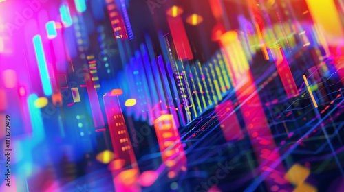 Wallpaper Mural Abstract Neon Cityscape - 3D Rendered Futuristic Background Torontodigital.ca