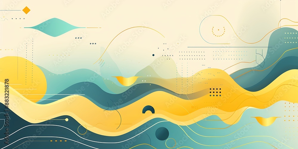 A flat vector background with gradient, featuring rounded and curved shapes,geometric patterns,This graphic is designed as part of digital marketing materials A flat vector background with gradient, featuring rounded and curved shapes,geometric patterns,This graphic is designed as part of digital marketing materials