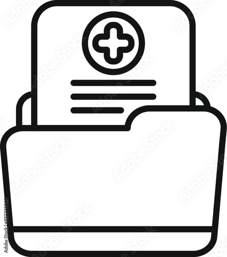 Medical history folder icon representing a patient's medical records, diagnosis, and treatment plan