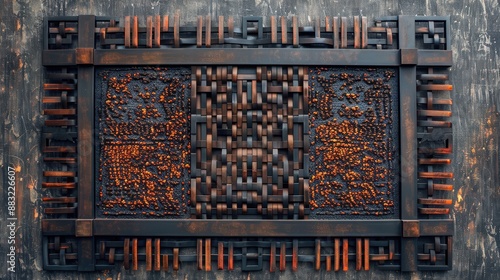 Wallpaper Mural Intricate, vintage wooden abacus with decorative carvings, showcasing classic design elements, perfect for historical and educational themes. Torontodigital.ca