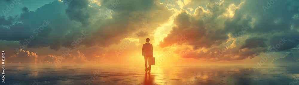 Serious Investor Holding Briefcase and Reviewing Investment Plan on Dreamy Background Financial and Business Planning Concept for Stock Photo Serious Investor Holding Briefcase and Reviewing Investment Plan on Dreamy Background Financial and Business Planning Concept for Stock Photo