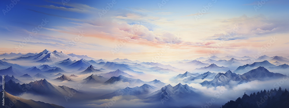 mountains landscape. landscape in watercolor style mountains landscape. landscape in watercolor style