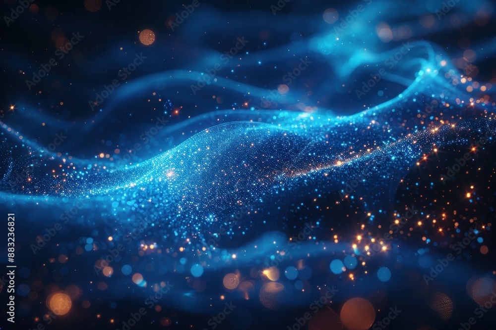 Radiant Blue Sparkling Light Trail - Abstract Design Element Radiant Blue Sparkling Light Trail - Abstract Design Element