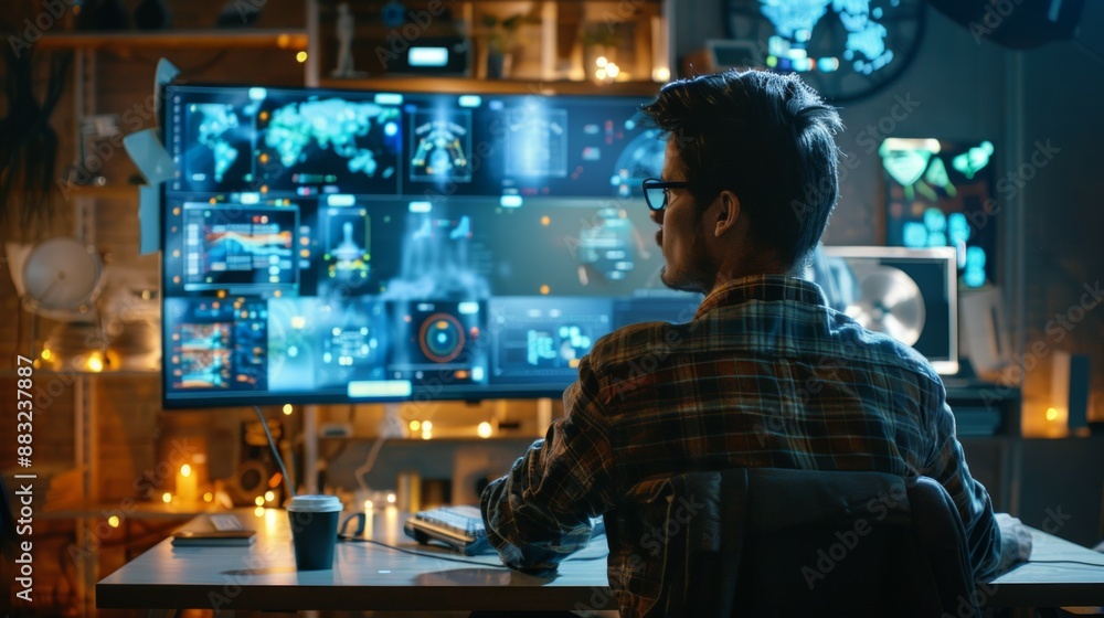 Tech AI concept controlling technological tools and intelligent robots. Development of an artificial code of ethics chips artificial intelligence science concept Tech AI concept controlling technological tools and intelligent robots. Development of an artificial code of ethics chips artificial intelligence science concept
