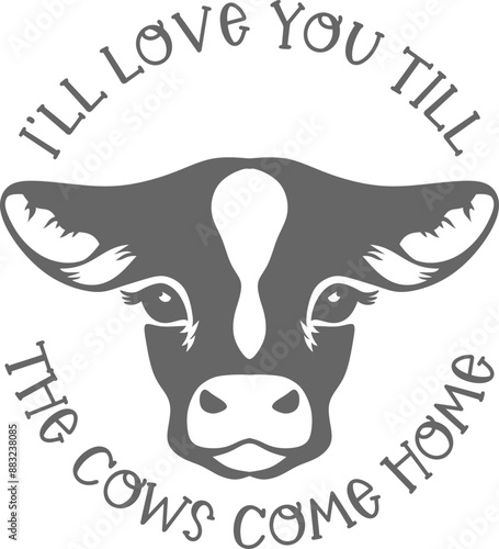 Love Cow Quote Graphic 