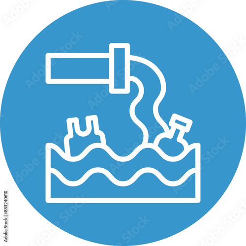 Wastewater Discharge Vector Line White Circles Multicolors