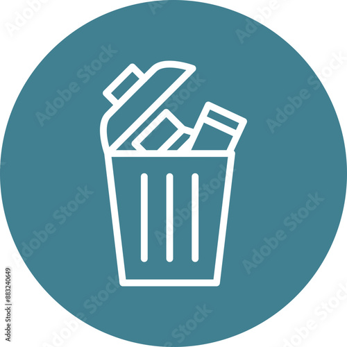 EWaste Recycling Vector Line White Circles Multicolors