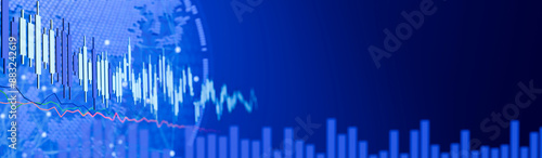 Fotografie Candlestick chart Investing in the stock market