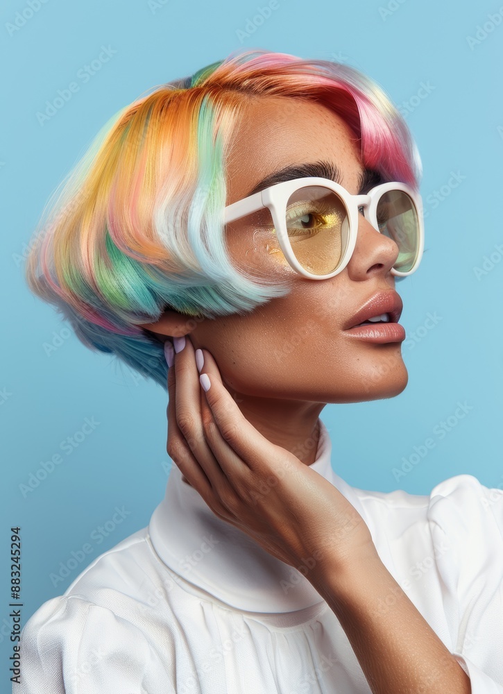 Vibrant Portrait of a Happy Woman Generative AI Vibrant Portrait of a Happy Woman Generative AI