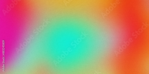 Grainy textured abstract background with a turquoise circle at the center and surrounding pink, orange, and yellow hues