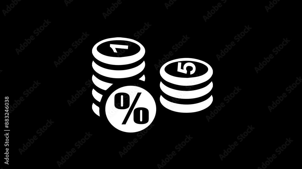 Income Tax Icon and Symbol Animation on Black Background in 4K Video Income Tax Icon and Symbol Animation on Black Background in 4K Video