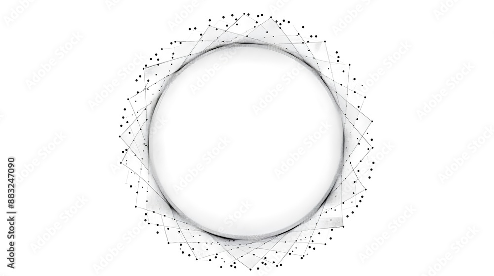 Elegant Circular Line Frame with Dotted Border for Labels or Decorative Elements Elegant Circular Line Frame with Dotted Border for Labels or Decorative Elements