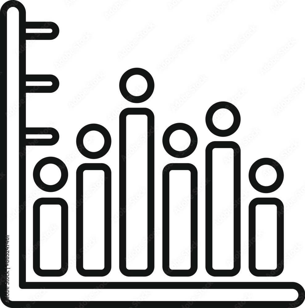 Black and white line graph showing decreasing population statistics over time Black and white line graph showing decreasing population statistics over time