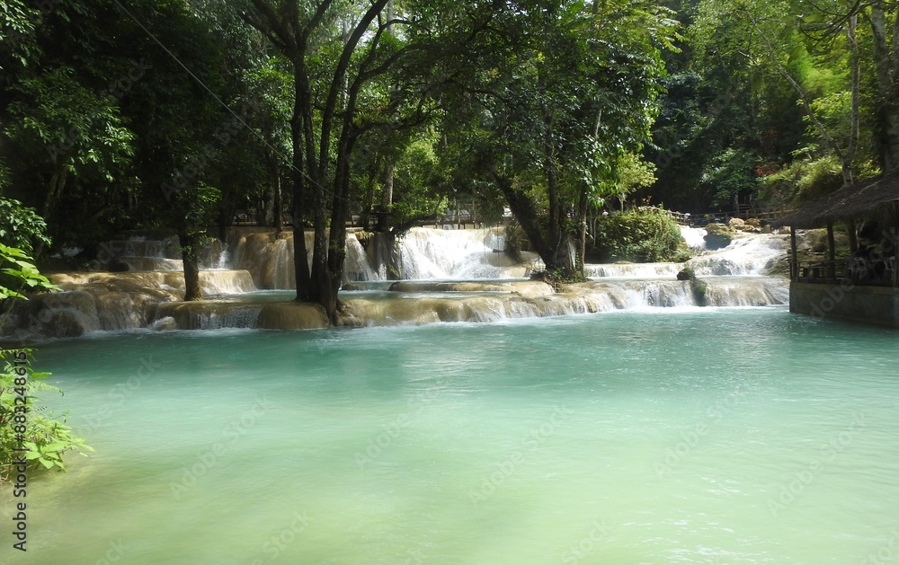 Naklejka premium Tad Sae Waterfalls, Luang Prabang, Laos