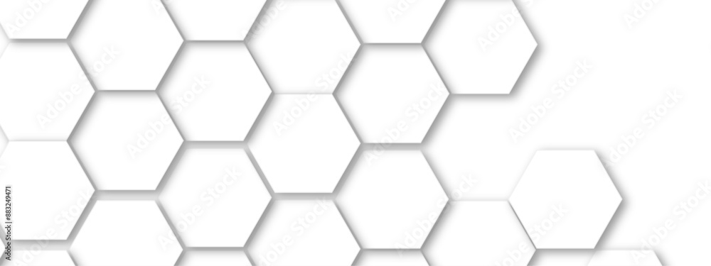 Vector technology background with hexagon concept design. Embossed Hexagon , honeycomb white shadow. Luxury White 3D futuristic honeycomb mosaic white background. Vector technology background with hexagon concept design. Embossed Hexagon , honeycomb white shadow. Luxury White 3D futuristic honeycomb mosaic white background.