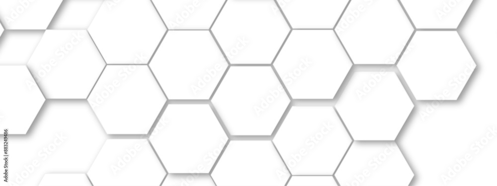 Vector technology background with hexagon concept design. Embossed Hexagon , honeycomb white shadow. Luxury White 3D futuristic honeycomb mosaic white background. Vector technology background with hexagon concept design. Embossed Hexagon , honeycomb white shadow. Luxury White 3D futuristic honeycomb mosaic white background.