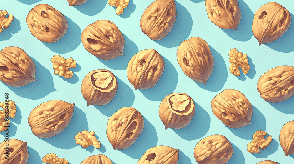 Nutty Mosaic: Realistic Pattern of Assorted Nuts Nutty Mosaic: Realistic Pattern of Assorted Nuts