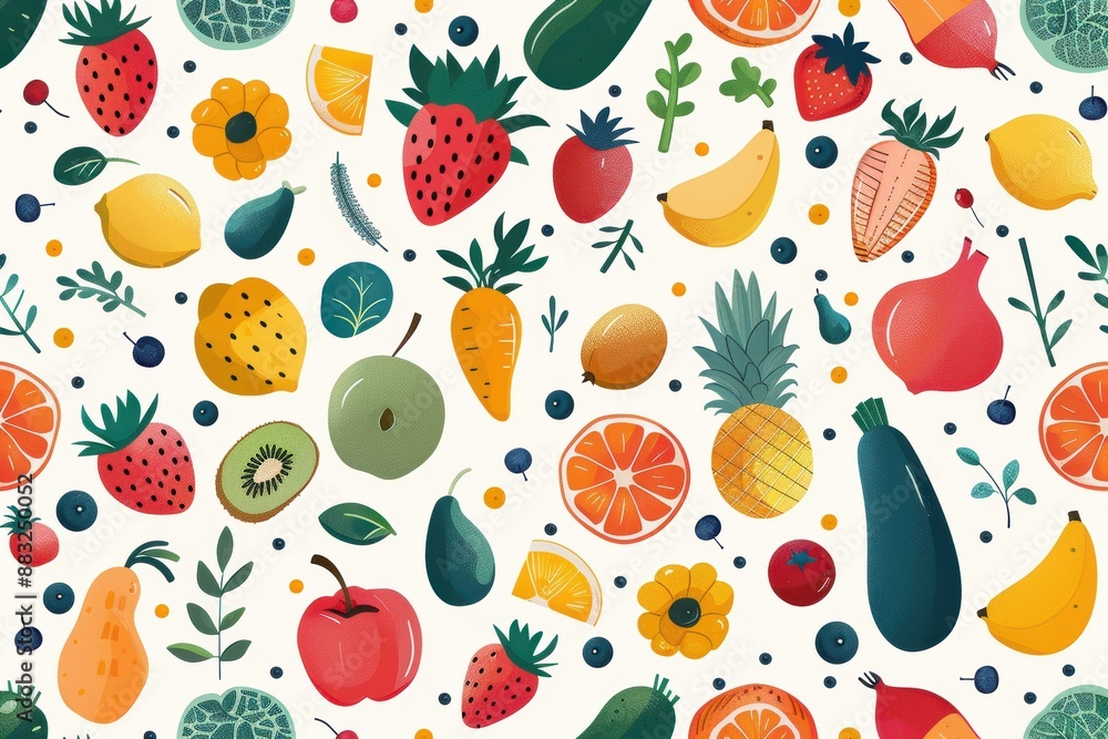 A Vibrant Symphony of Fruits and Veggies A Vibrant Symphony of Fruits and Veggies