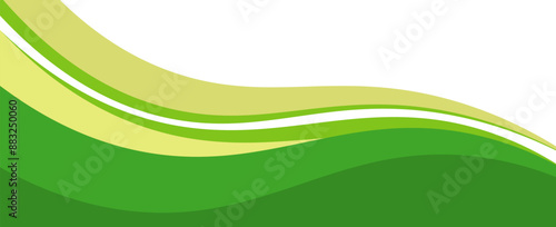 Vector green line background curve element with white space for text and message design, overlapping layers,