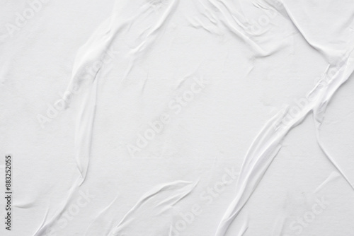 Crumpled White Paper Poster Texture Background