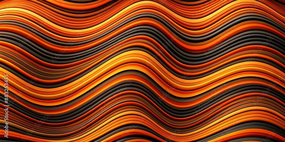 Abstract Curved Lines in Orange and Black, 3D Illustration, Digital Art, Abstract Background, Orange, Black, Curved Abstract Curved Lines in Orange and Black, 3D Illustration, Digital Art, Abstract Background, Orange, Black, Curved