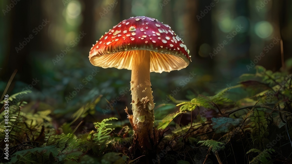 Fototapeta premium fly agaric mushroom in forest