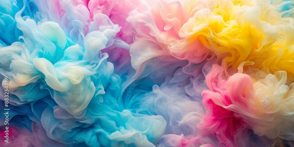Abstract Swirling Colors - Blue, Yellow, Pink and White Ink in Water, abstract, background, art, colorful Abstract Swirling Colors - Blue, Yellow, Pink and White Ink in Water, abstract, background, art, colorful