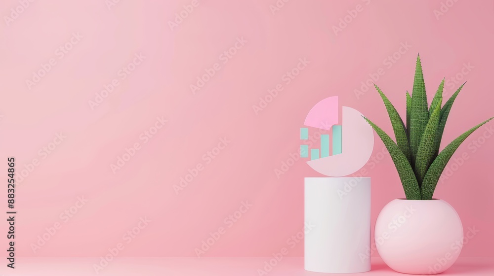 A creative workspace with pastel SEO graphs and charts, focusing on fresh content creation ideas, with copy space A creative workspace with pastel SEO graphs and charts, focusing on fresh content creation ideas, with copy space