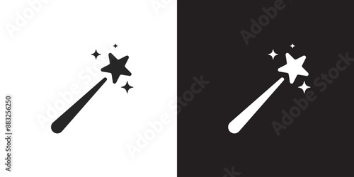 Ai generated icon. AI magic star icon. Tools for generate from the text. Computer help assistant. Large data processing concept. Icon element design for app and web. Vector illustration.