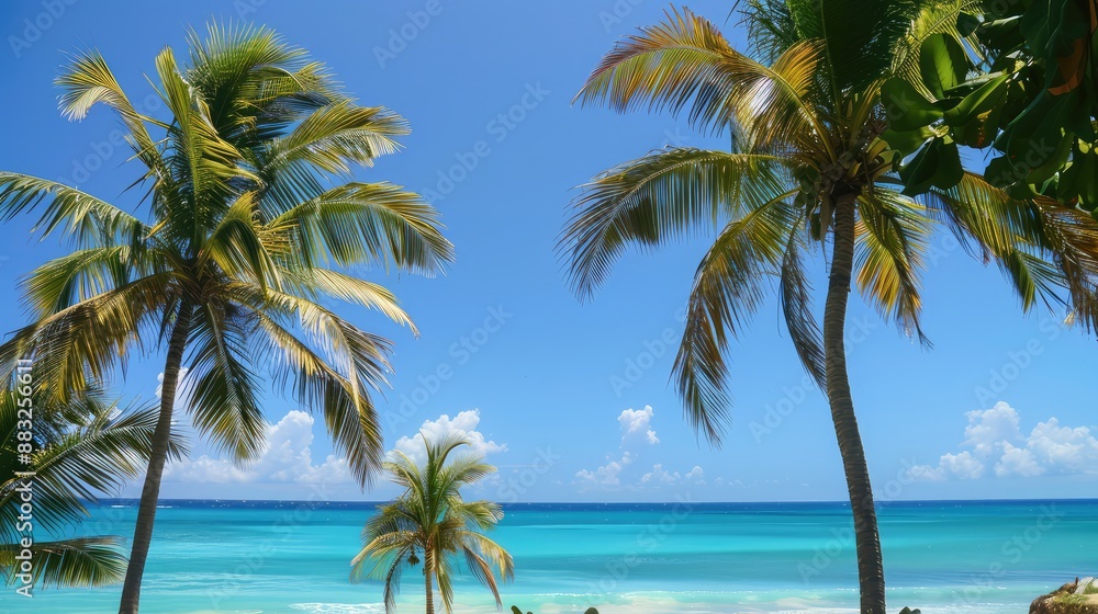Tropical Beach Palm Trees Ocean View Tropical Beach Palm Trees Ocean View