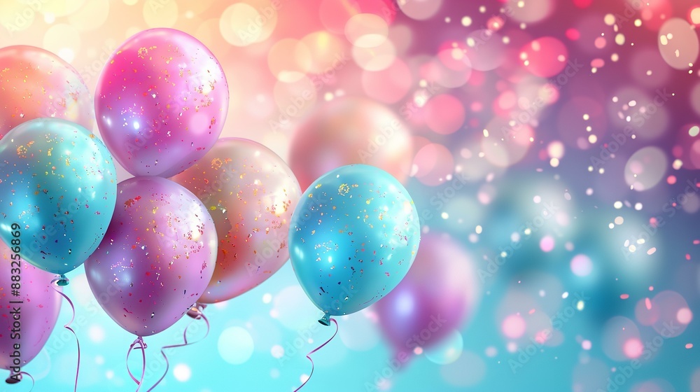 Colorful Balloons and Bokeh Celebration Colorful Balloons and Bokeh Celebration