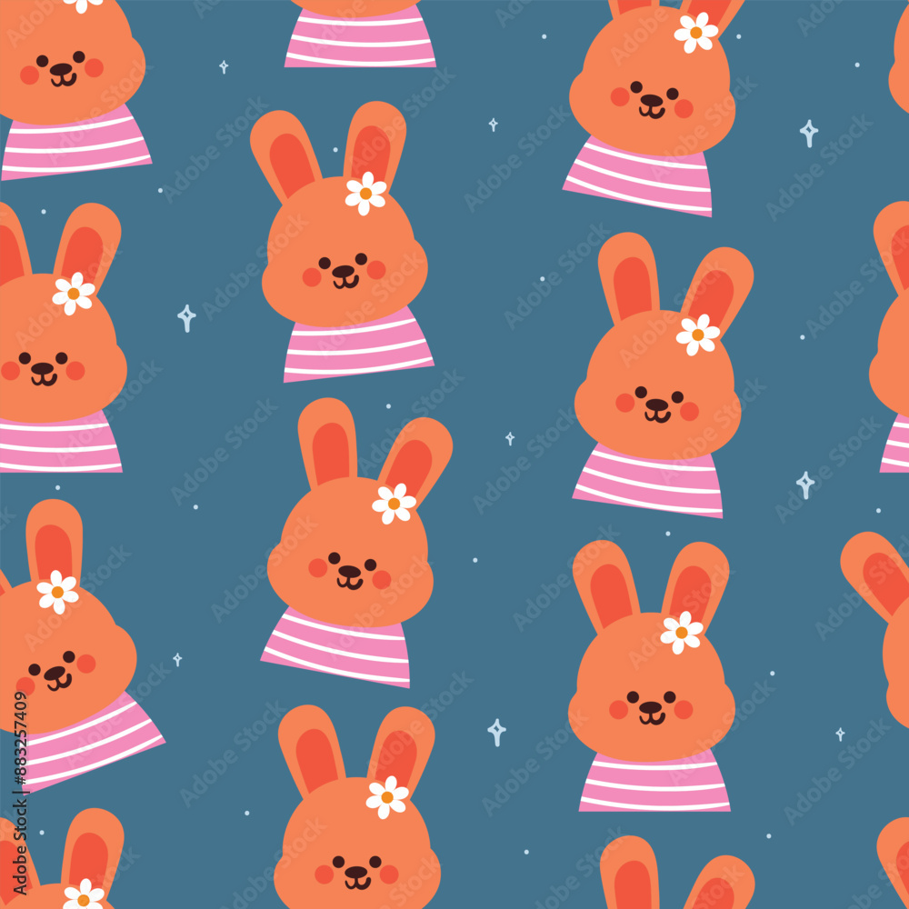 seamless pattern cartoon bunny and flower. cute wallpaper for textile, gift wrap paper seamless pattern cartoon bunny and flower. cute wallpaper for textile, gift wrap paper
